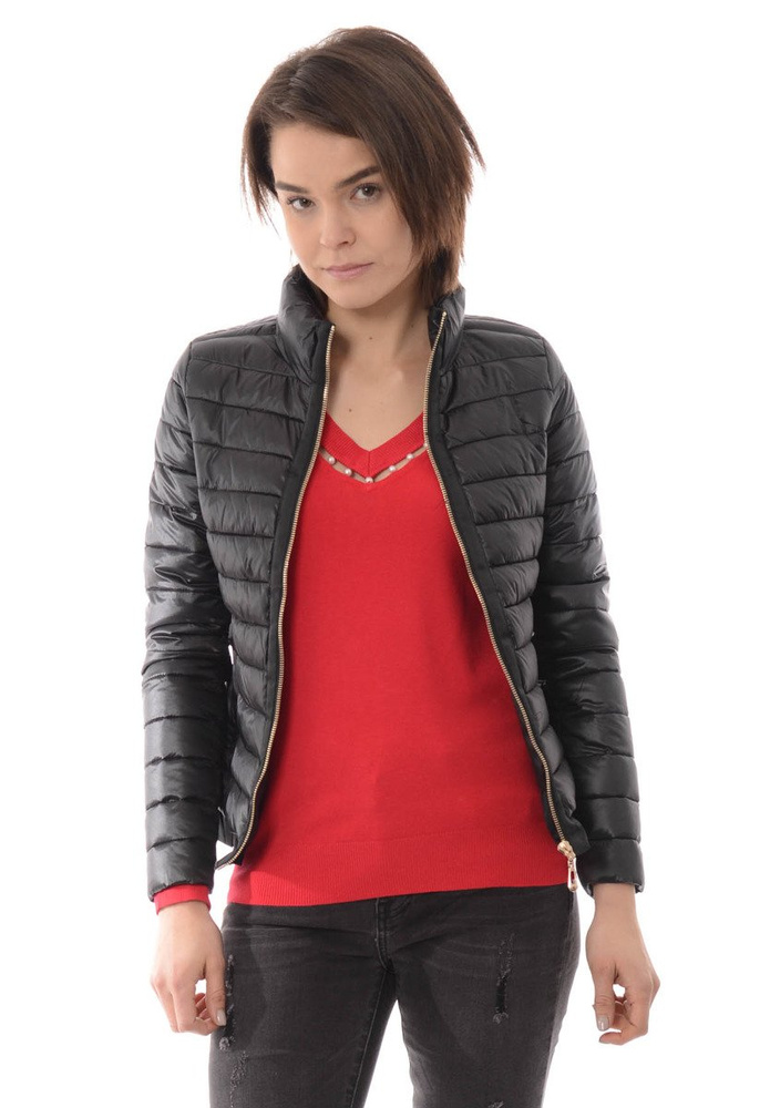 Damska Wiosenna Kurtka Czarna