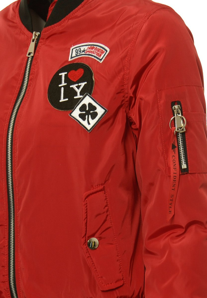 Damska Jesienna Kurtka Bomberka Elif Czerwona