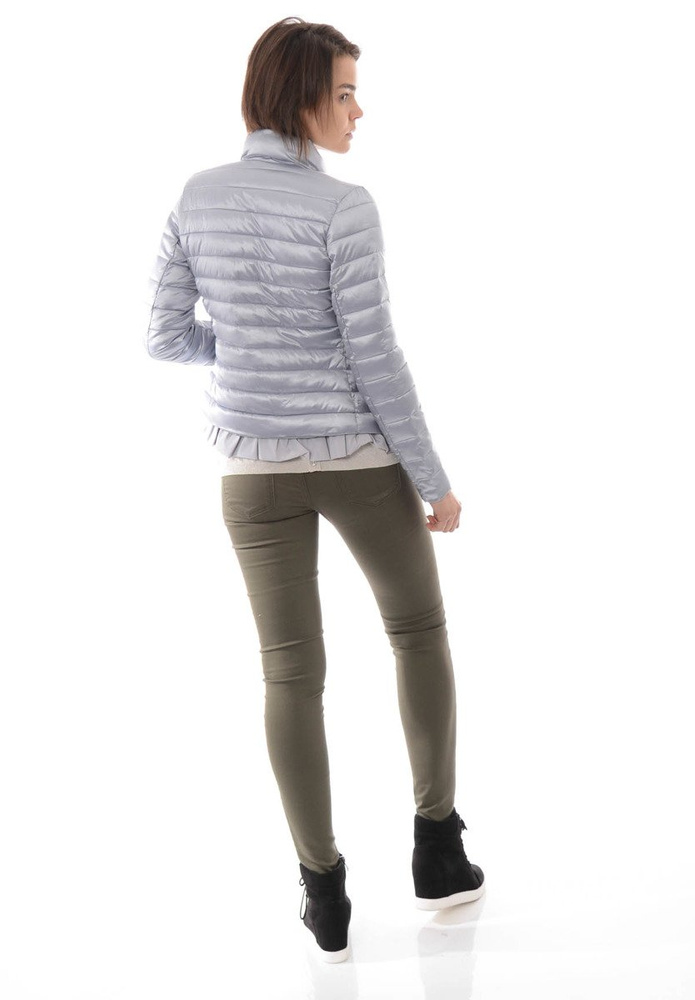 Damska Wiosenna Kurtka Srebrna