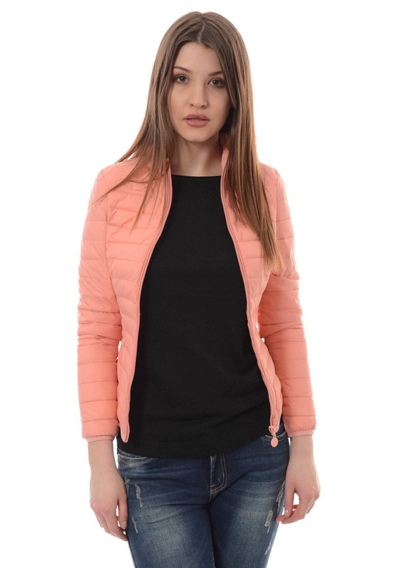 Damska Wiosenna Kurtka Brzoskwiniowa