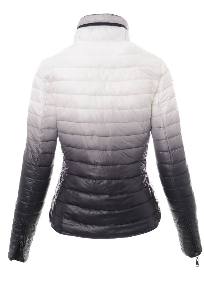 Damska Jesienna Wiosenna Kurtka Ortalionowa Ombre Emma Czarno Biała