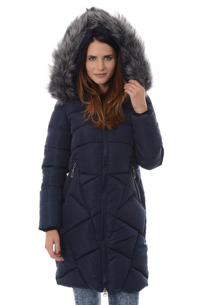 Damska Zimowa Kurtka Ortalionowa Florencja Granatowa
