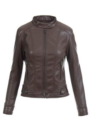 Damska Kurtka Ramoneska Karolina Brązowa