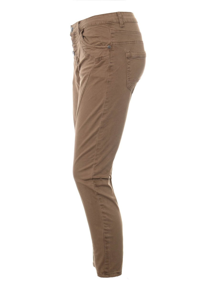 Damskie Spodnie Jeansy Boyfriend Beżowe