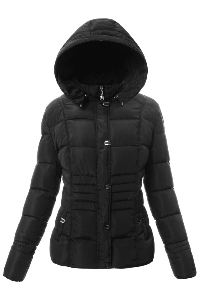 Damska Zimowa Ortalionowa Kurtka Czarna
