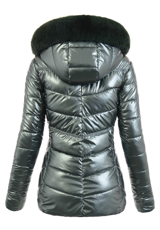 Damska Kurtka Zimowa Emily Perłowo Zielona