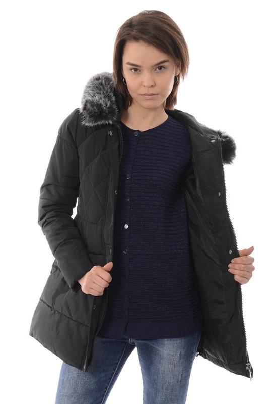Damska Zimowa Kurtka Ortalionowa Czarna