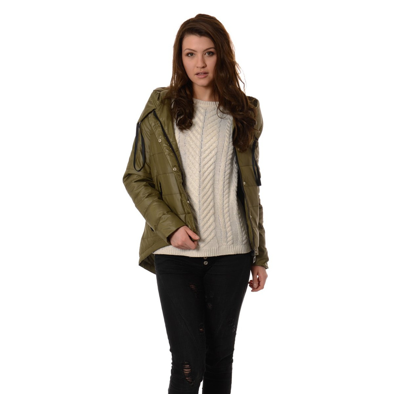 Damska Kurtka Wiosenno - Jesienna Asymetryczna Anna Khaki