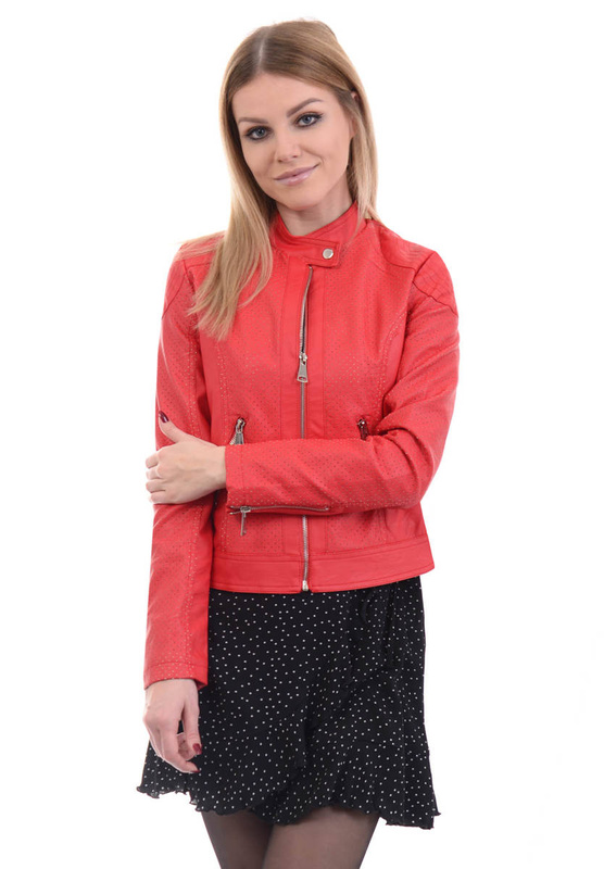 Damska Kurtka Ramoneska Telimena Czerwona