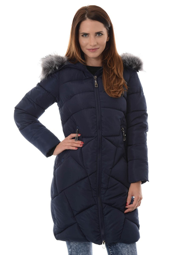 Damska Zimowa Kurtka Ortalionowa Florencja Granatowa