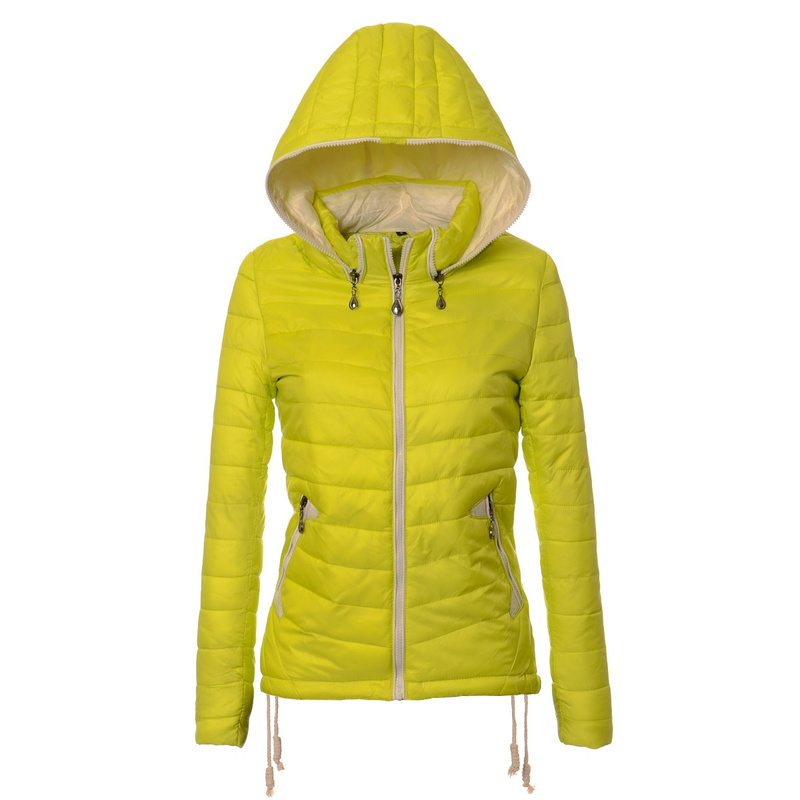 Damska Wiosenna Kurtka Ortalionowa Eva Limonkowa