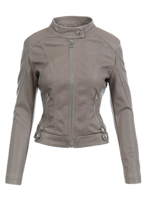 Damska Kurtka Ramoneska Ismena Beżowa