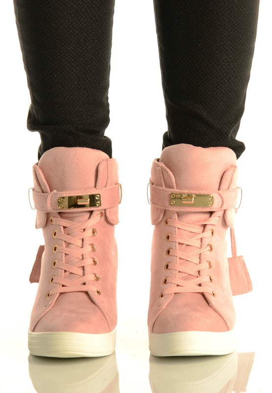 Damskie Botki Sneakersy Lora Różowe