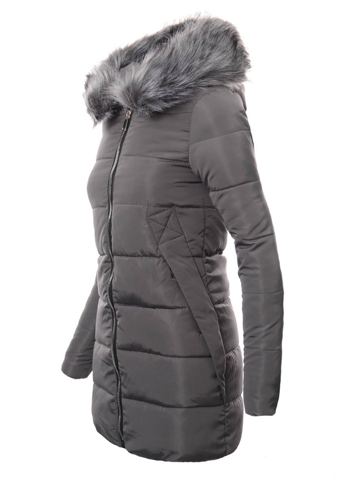 Damska Zimowa Kurtka Ortalionowa Sandra Szara