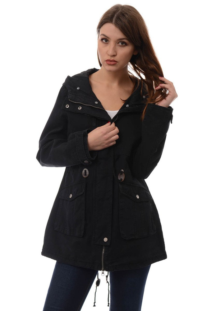 Damska Parka Kurtka Wiosenno Zimowa 2w1 Benita Czarna