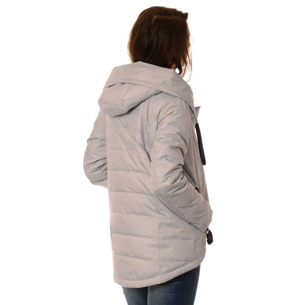 Kurtka Przejściowa Damska Asymetryczna Szara