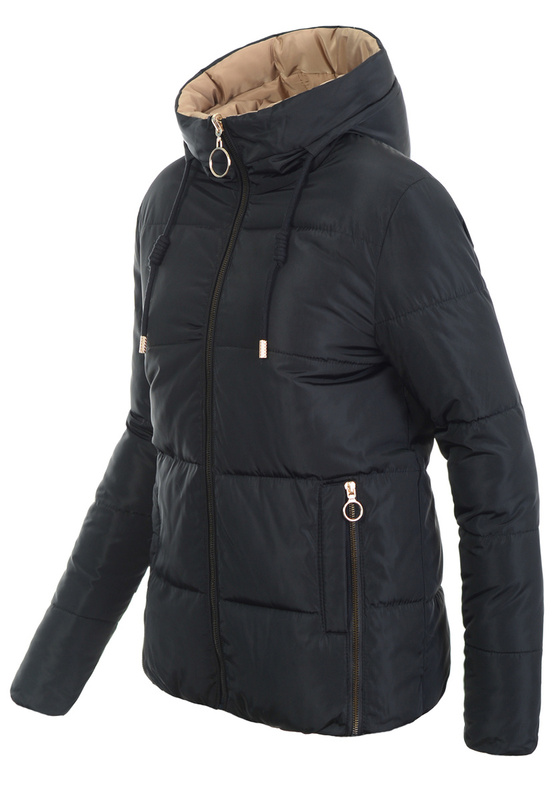 Damska Kurtka Ortalionowa Dwustronna Nastia Czarna