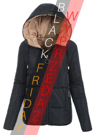 Damska Kurtka Ortalionowa Dwustronna Nastia Czarna