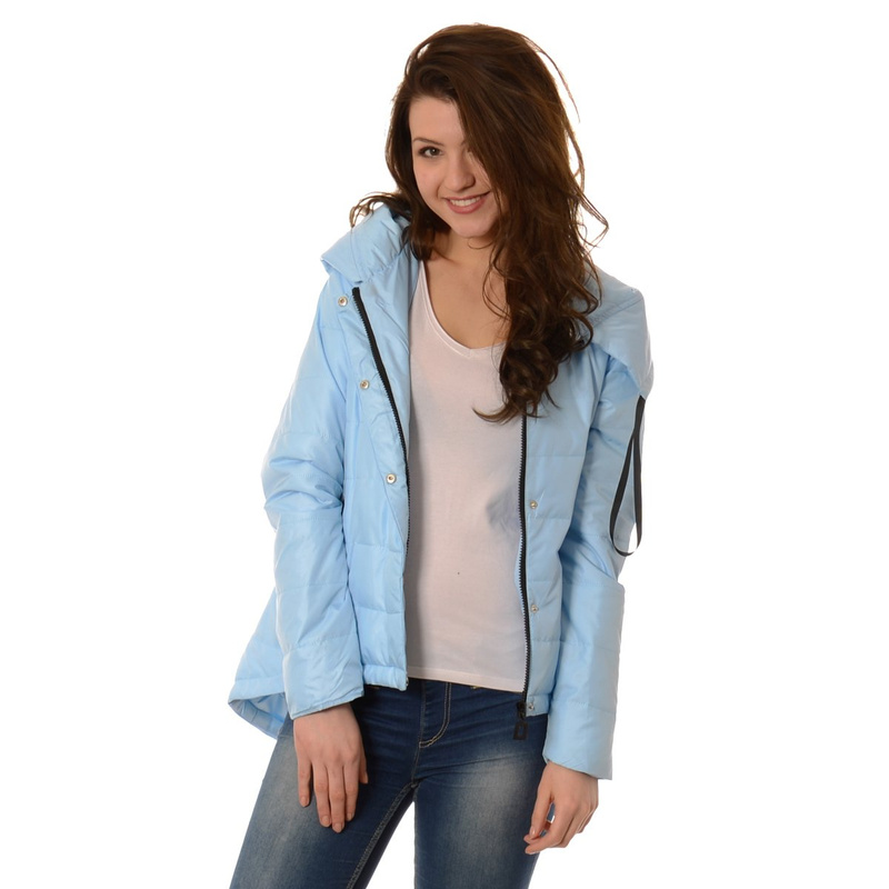 Kurtka Przejściowa Damska Asymetryczna Anna Błękitna