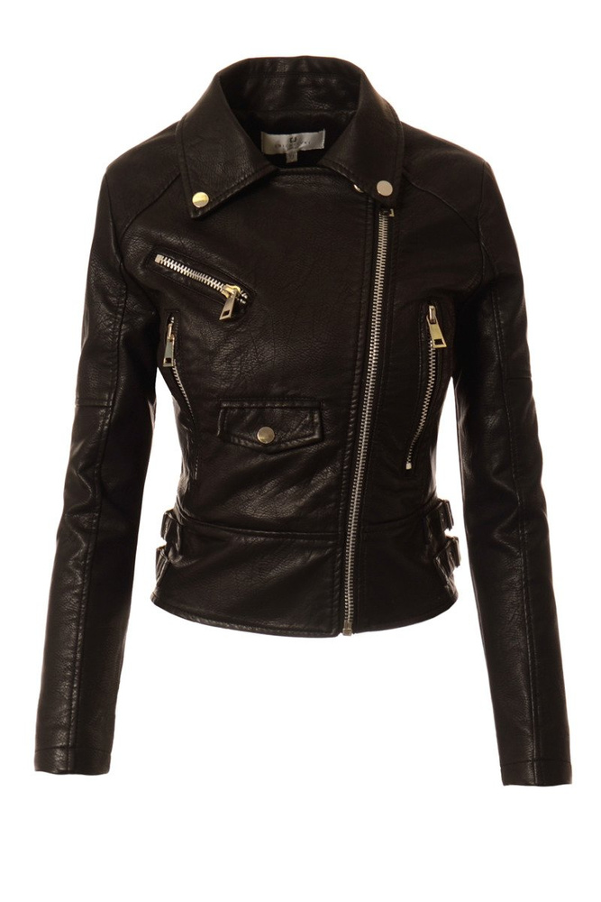 Damska Kurtka Skórzana Ramoneska Rebeca Czarna