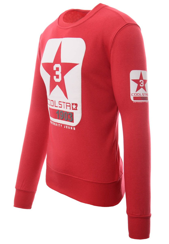 Męska Bluza Bez Kaptura Czerwona