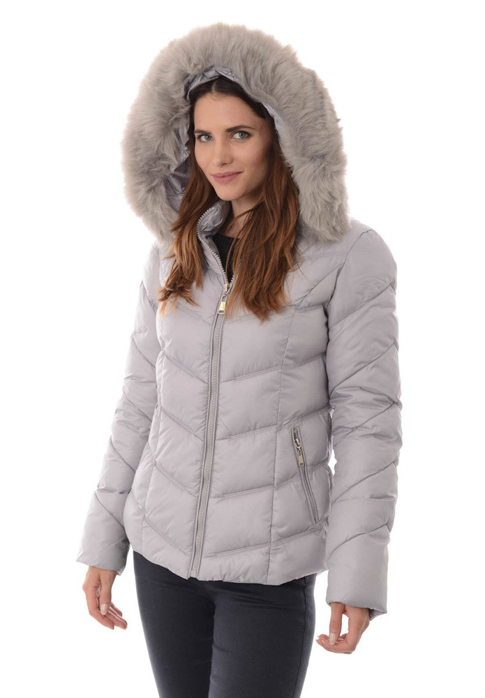 Damska Zimowa Kurtka Ortalionowa Szara