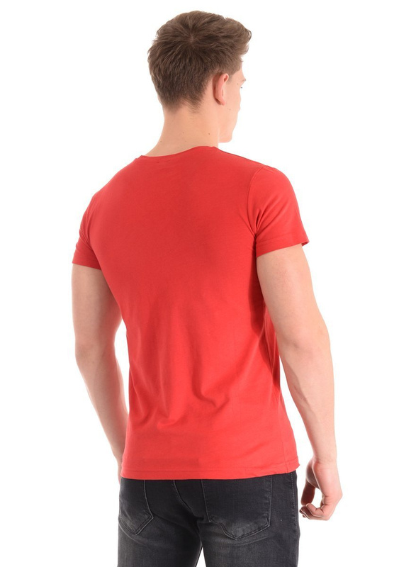 Męska Koszulka T-Shirt Nadruk Czerwona