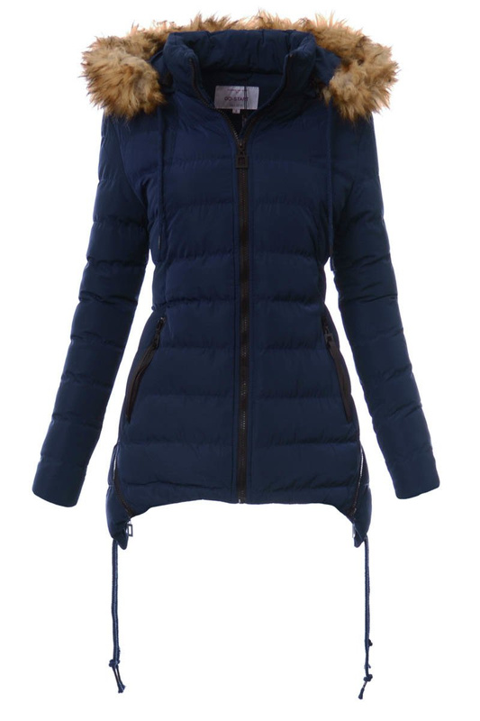 Damska Zimowa Kurtka Ortalionowa Granatowa