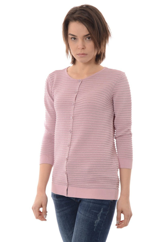 Damska Bluzka Sweterek Zapinany Różowy