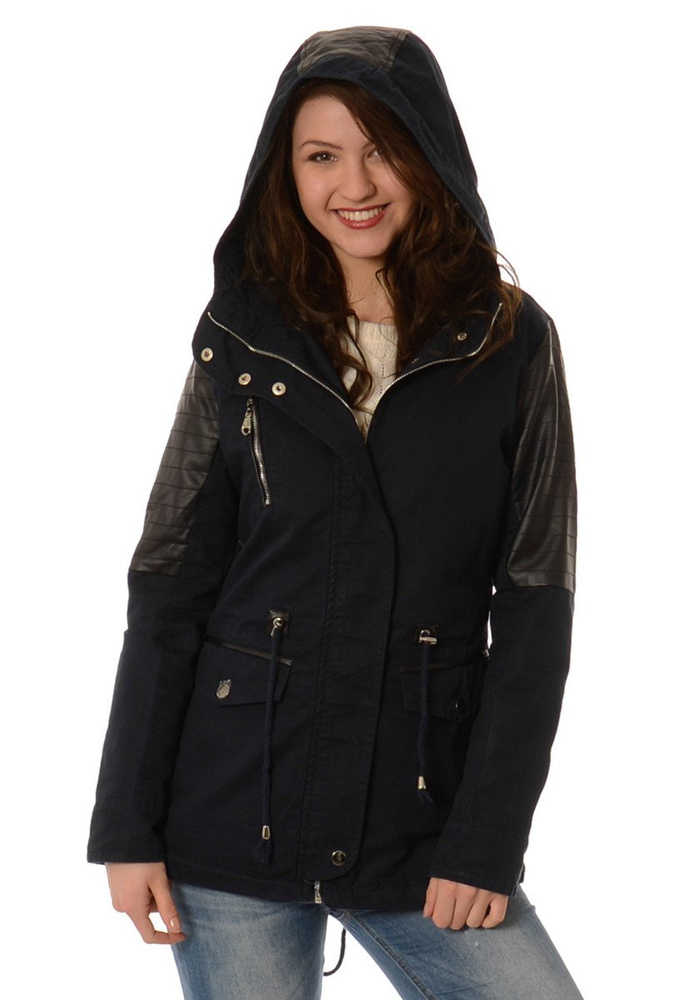 Damska Kurtka Parka Przejściowa Clarisse Granatowa