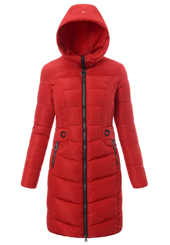 Damska Zimowa Kurtka Ortalionowa Elif Czerwona