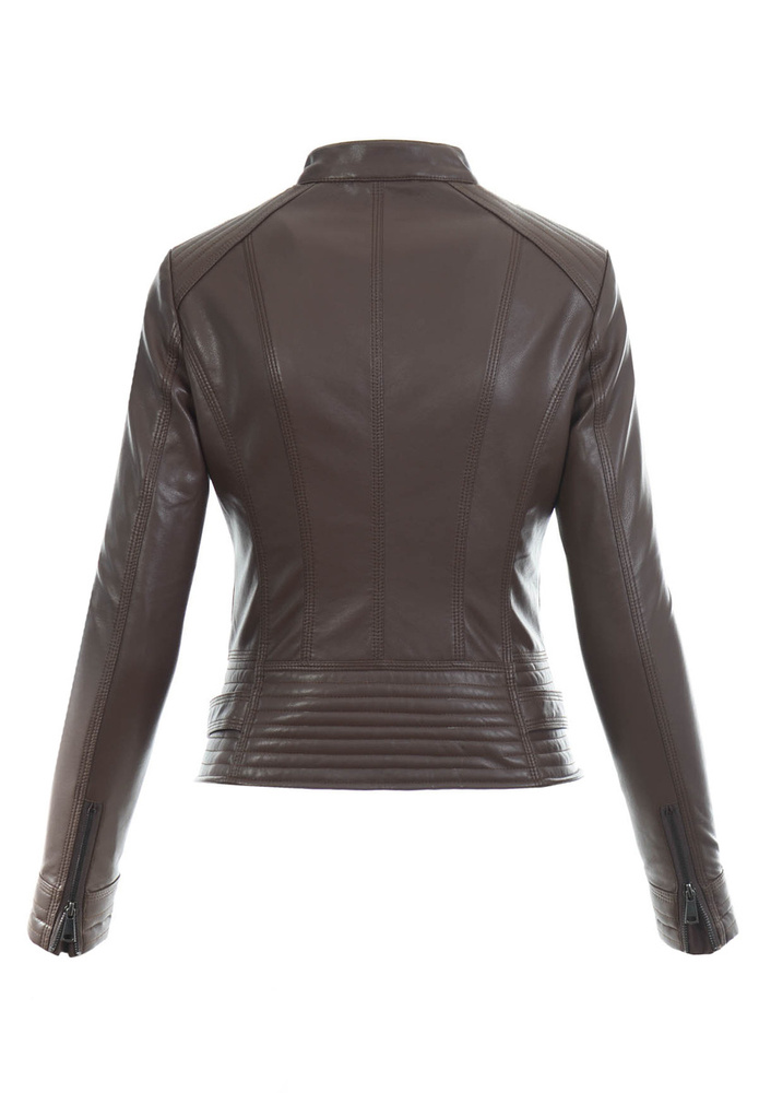 Damska Kurtka Ramoneska Karolina Brązowa