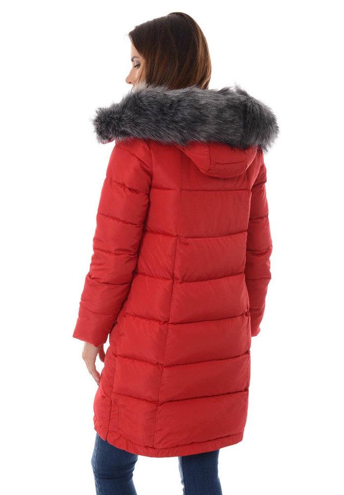 Damska Zimowa Kurtka Ortalionowa Czerwona