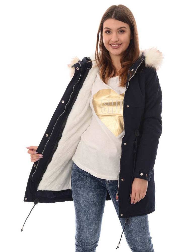 Damska Kurtka Parka Zimowa 2w1 Melka Granat