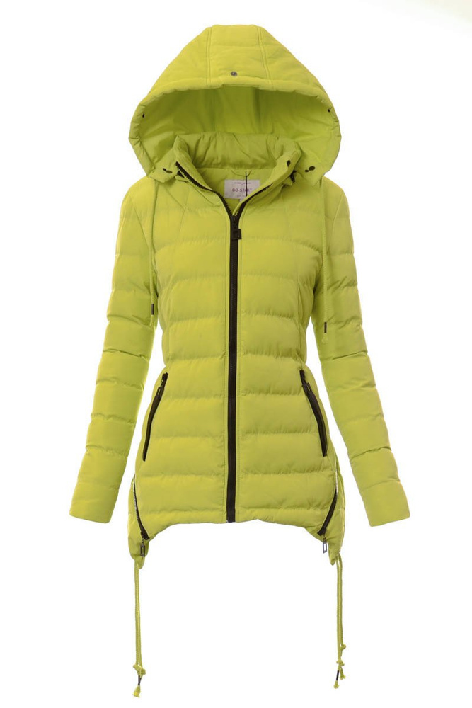 Damska Zimowa Kurtka Ortalionowa Limonkowa