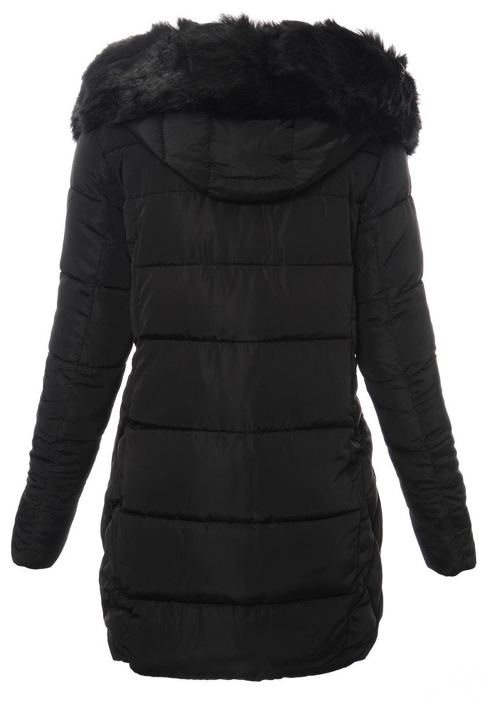 Damska Długa Zimowa Kurtka Ortalionowa Elena Czarna