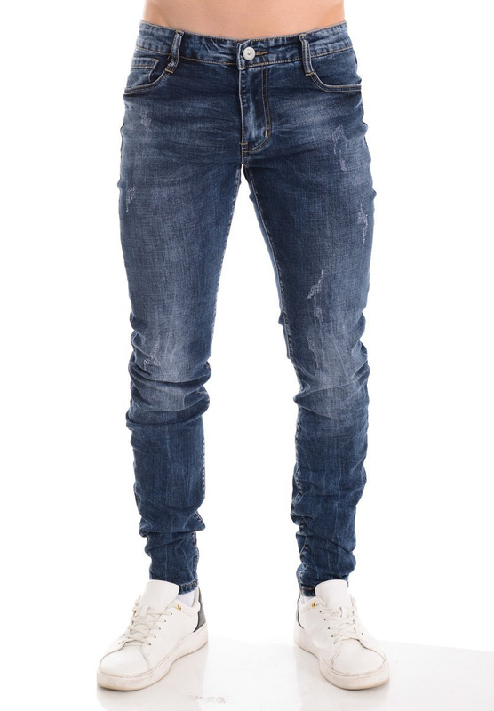 Męskie Spodnie Jeansowe Granatowe