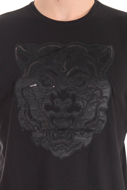 Męska Koszulka T-Shirt Nadruk Czarna