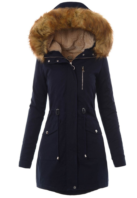 Damska Kurtka Parka Zimowa 2w1 Lidia Granatowa