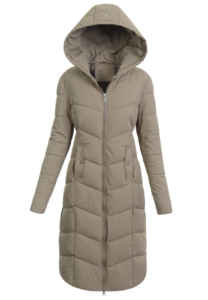 Damska Kurtka Zimowa Ciemno Hana Beżowa