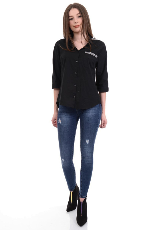Damska Bluzka Koszula Czarna