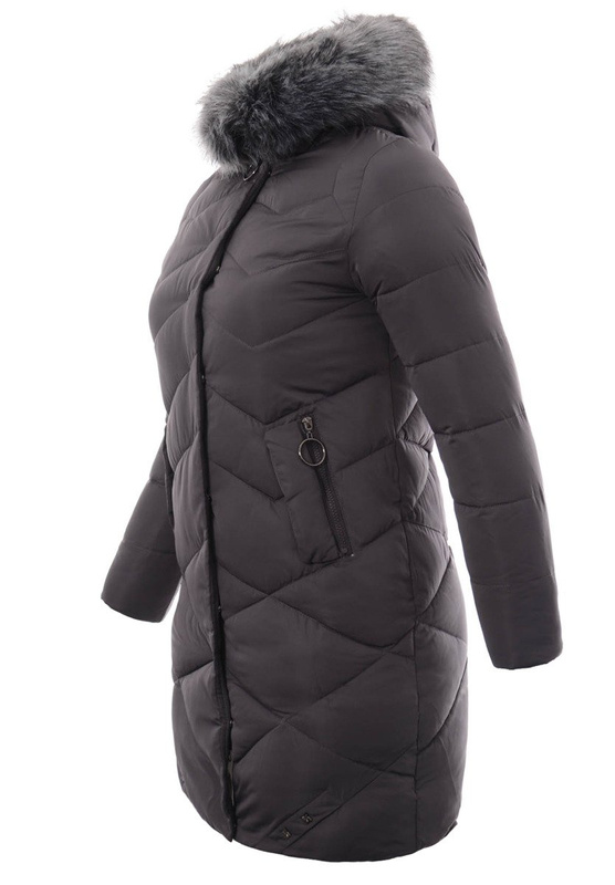 Damska Zimowa Kurtka Ortalionowa Grafitowa