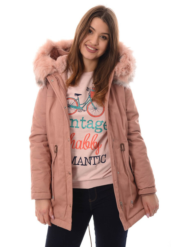 Damska Kurtka Parka Zimowa Kornela Różowa