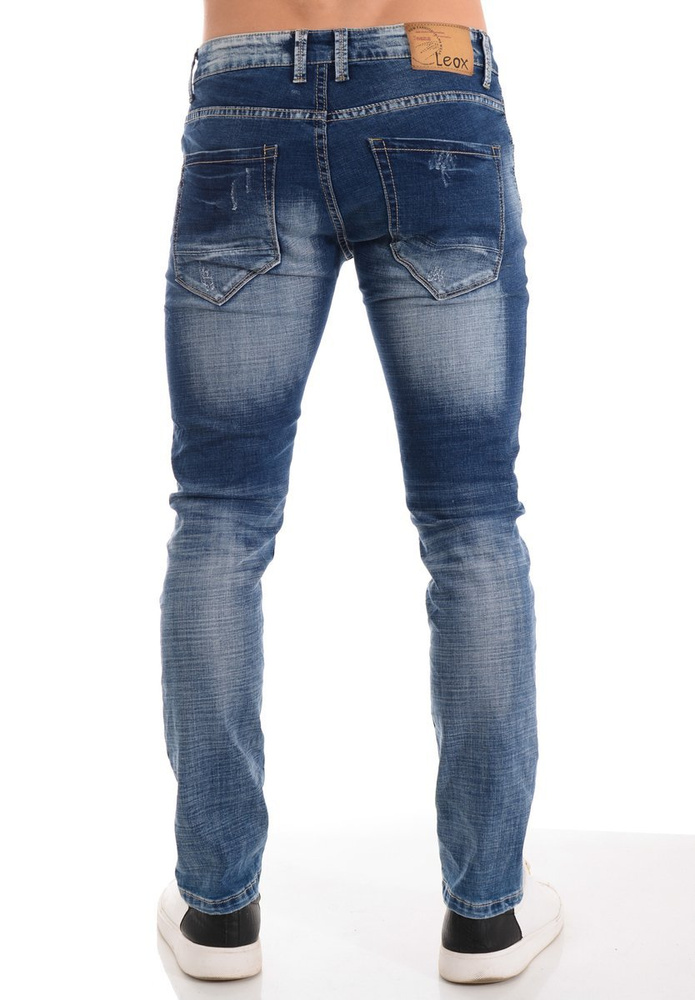 Męskie Spodnie Jeansowe Granatowe