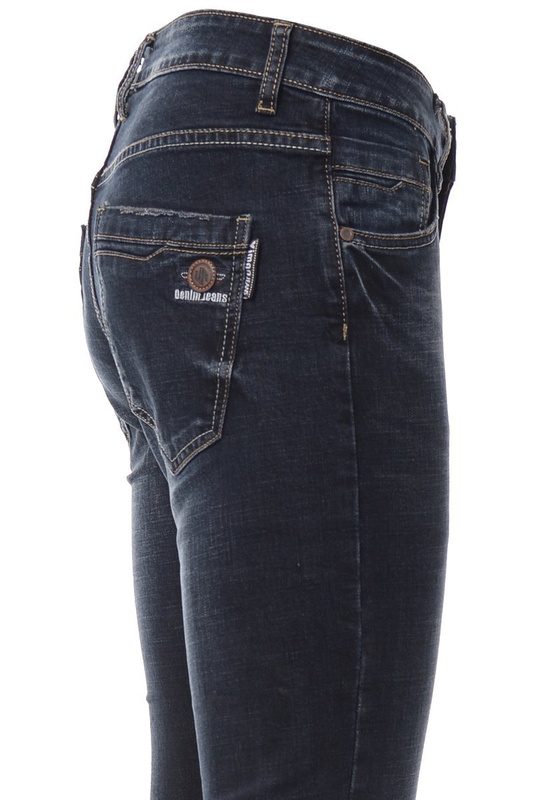 Męskie Spodnie Jeansowe Granatowe