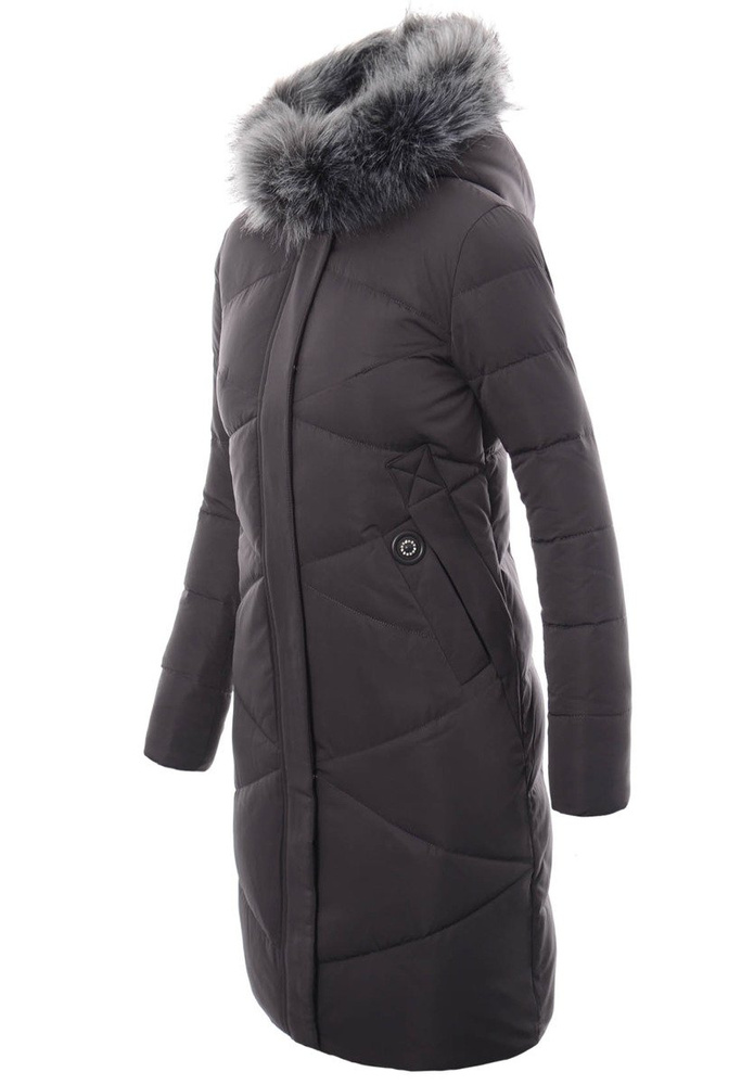 Damska Zimowa Kurtka Ortalionowa Grafitowa