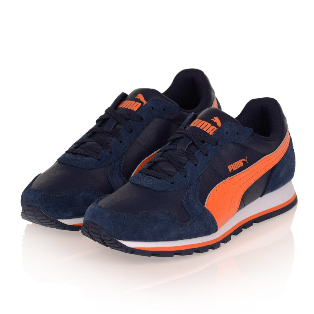 Męskie Buty Sportowe Puma ST Runner Peacoat Granatowo-Pomarańczowe