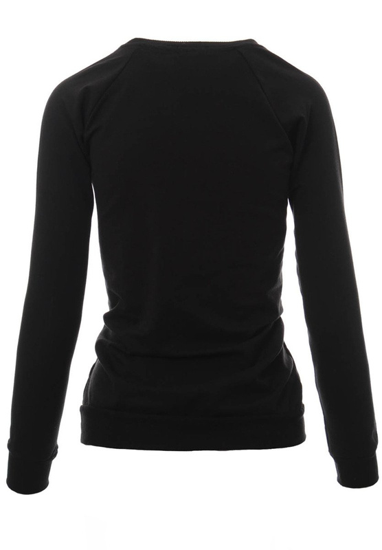 Damska Bluza Bawełniana Nadruk Queen Czarna