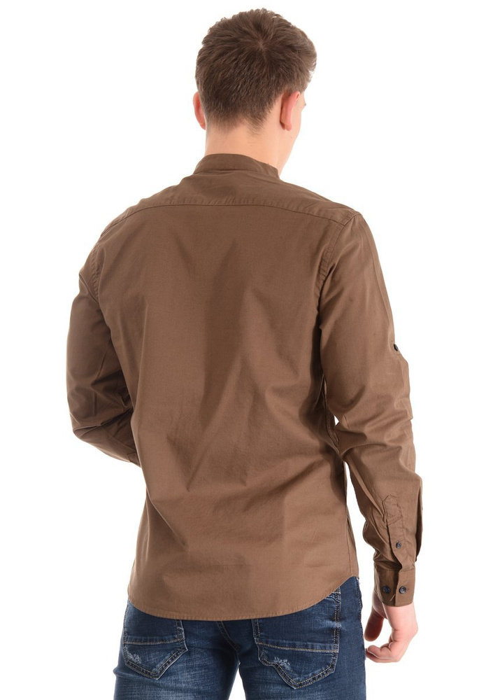 Męska Koszula Brązowa