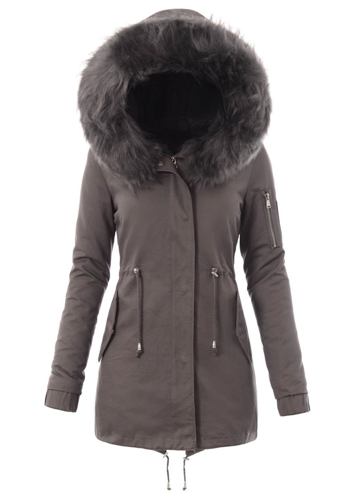 Piękna Damska Kurtka Parka 2w1 Emilia Szara